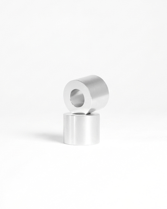 Silver model-specific spacers for the e-bike peg kit