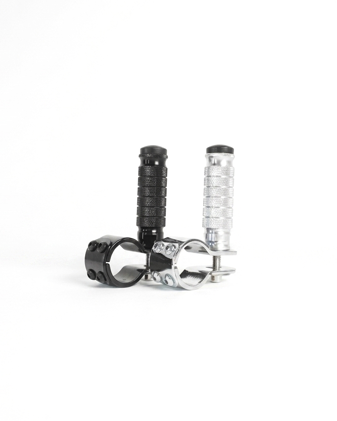 Super73 shift lock foot peg in black and silver